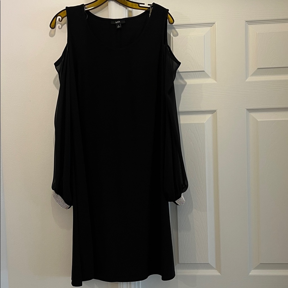 MSK Black Dress with Cold Shoulder Design